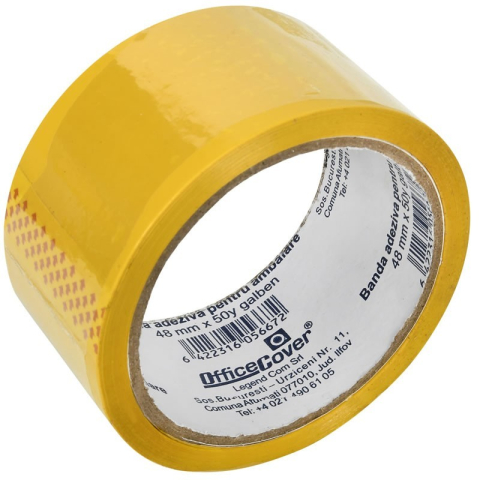 Produse art & craft-Lucru manual - Bandă adezivă Office Cover pentru ambalare, 48 mm x 50 yarzi, galben