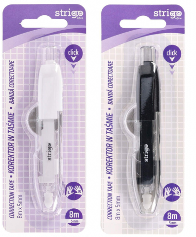 Bandă corectoare Strigo tip pix, 5mm x 8m, cu mecanism [8]
