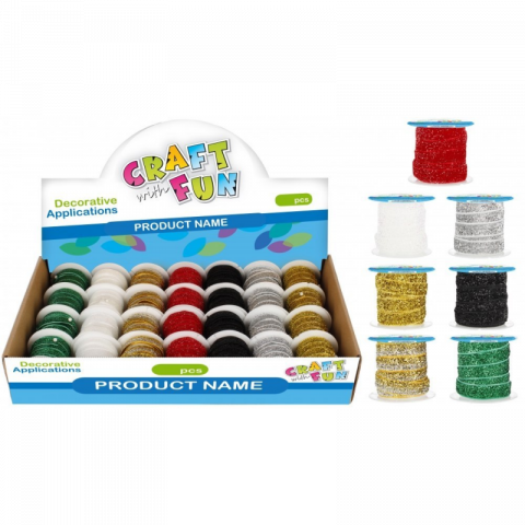 Produse art & craft-Lucru manual - Banda decorativa cu sclipici pentru activitati crafts,diverse culori,1cm x1 m