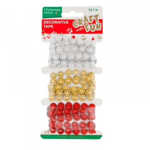 Produse art & craft-Lucru manual - Banda decorativa pentru activitati crafts model fulg de nea,3 bucati/set