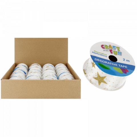 Produse art & craft-Lucru manual - Banda decorativa pentru activitati crafts,stelute,poliester,4 cm x 2 m