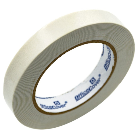 Dispenser banda adeziva - Bandă dublu adezivă Office Cover, 10 mm x 7 m, transparentă, acrilică
