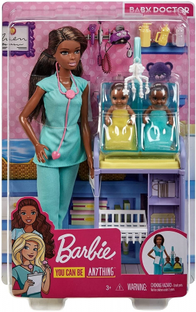 Jocuri si articole copii - Barbie Cariere Set cu Papusa Doctor Pediatru 