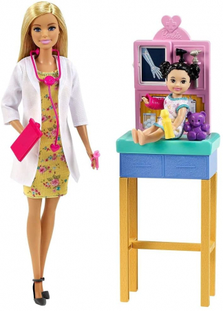 Barbie Cariere Set cu Papusa Doctor Pediatru Blondă [1]