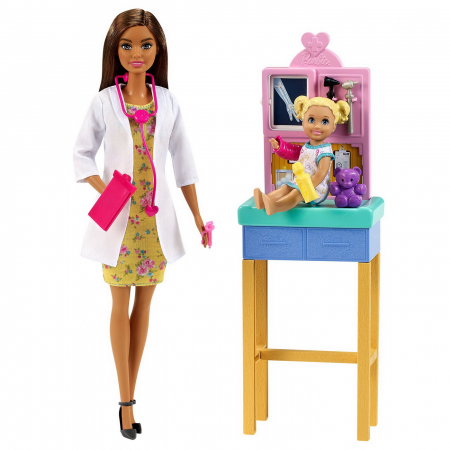 Barbie Cariere Set cu Papusa Doctor Pediatru Șatenă [1]