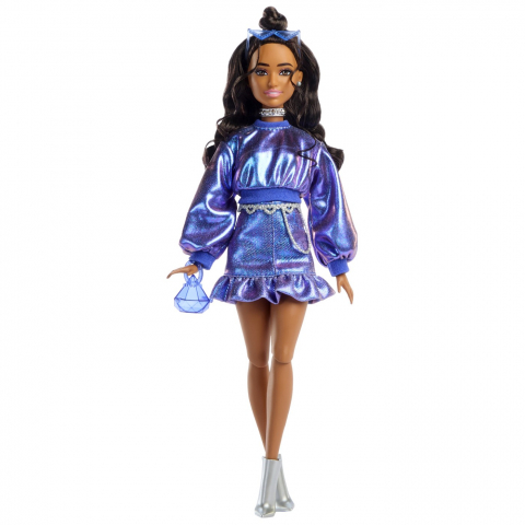 BARBIE DELUXE STYLE PAPUSA BARBIE ROCHIE ALBASTRU METALIZAT [1]