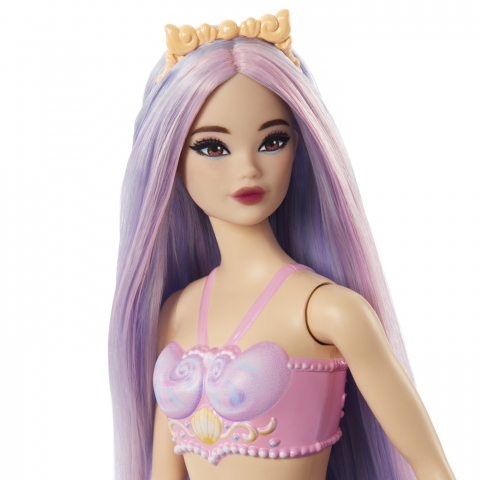 Barbie Dreamtopia Papusa Sirena Cu Par Mov Si Coada Mov [3]
