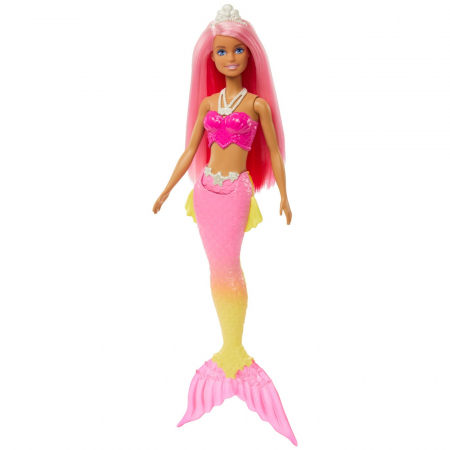 Barbie dreamtopia papusa sirena cu par roz si coada roz [3]