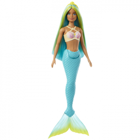 Barbie Dreamtropia Papusa Sirena Cu Corest Galben Si Coada Portocalie [1]