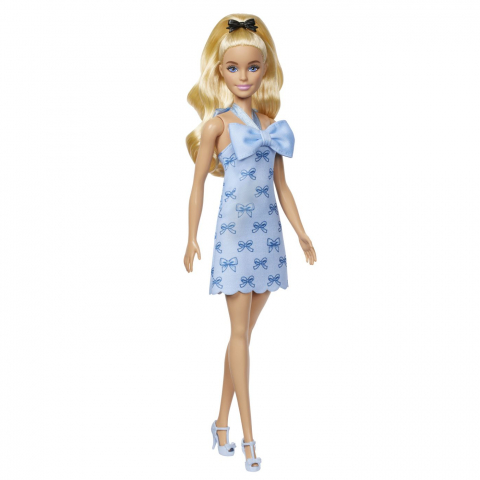 BARBIE FASHIONISTAS PAPUSA BARBIE BLONDA CU ROCHIE ALBASTRA CU FUNDITE [1]