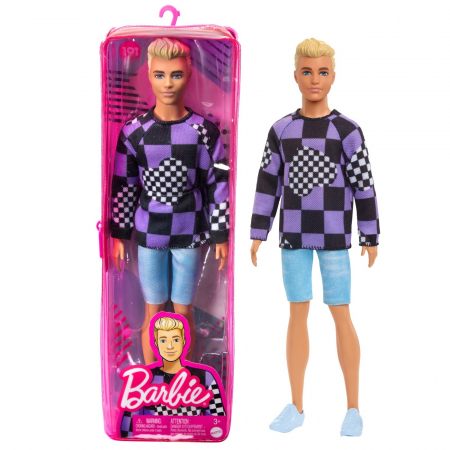 Barbie Papusa Baiat Fashionistas Blond cu Bluza Geometrică  [8]
