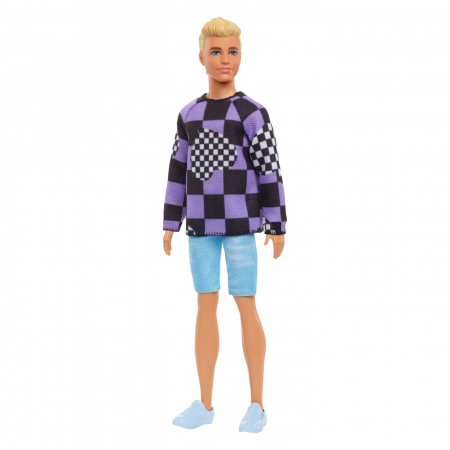 Barbie Papusa Baiat Fashionistas Blond cu Bluza Geometrică  [3]