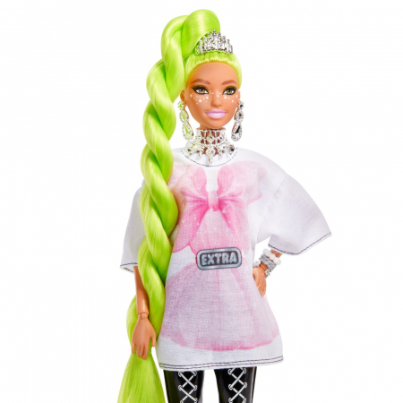 Barbie Papusa Extra cu Par Verde Neon  [7]