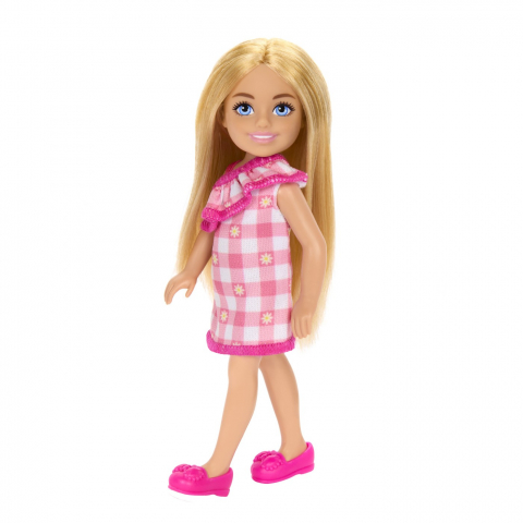 BARBIE PAPUSA CHELSEA BLONDA CU ROCHITA ROZ IN CAROURI [3]