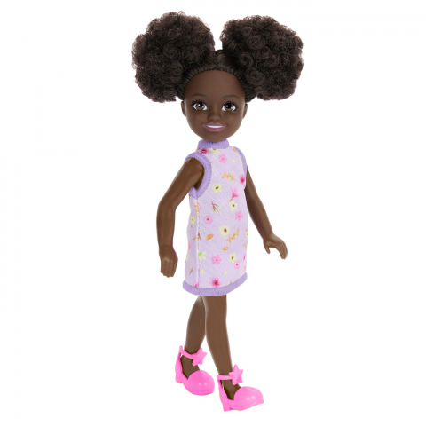 BARBIE PAPUSA CHELSEA CREOLA CU PAR AFRO SI ROCHITA MOV [3]