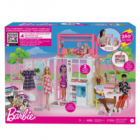Papusi & accesorii - Barbie Set Casa Barbie cu 4 Camere 