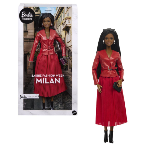 BARBIE SIGNATURE SAPTAMANA MODEI LA MILANO PAPUSA BARBIE TINUTA ROSIE [2]