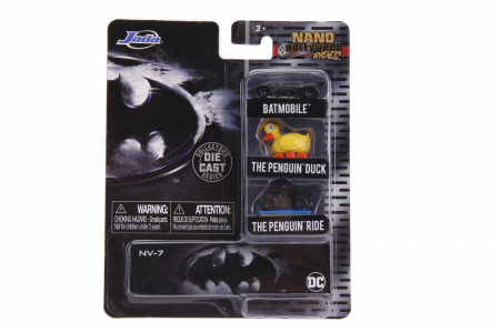 Masinute, Motociclete, Elicoptere, Avioane & Trenulete - Batman set 3 nano masinute metalice 4cm