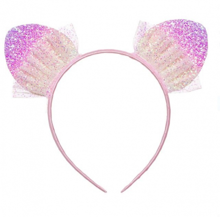 Articole Halloween - Bentita cu Urechi Glitter și Tull