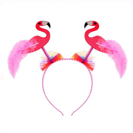 Articole Halloween - Bentita roz cu 2 figurine Flamingo