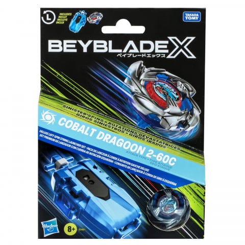 Figurine cu eroi si personaje - BEYBLADE X LET IT RIP SET LANSATOR SI ROATA COBALT DRAGOON 2-60C