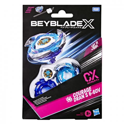 Jocuri si articole copii - BEYBLADE X LET IT RIP SET LANSATOR SI ROATA COURAGE DRAN S 6-60V