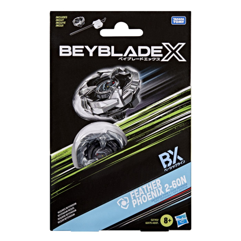Figurine cu eroi si personaje - BEYBLADE X LET IT RIP SET LANSATOR SI ROATA FEATHER PHOENIX 2-60N