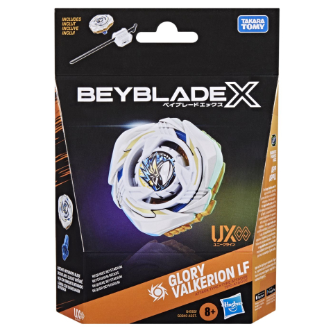 Figurine cu eroi si personaje - BEYBLADE X LET IT RIP SET LANSATOR SI ROATA GLORY VALKERION LF