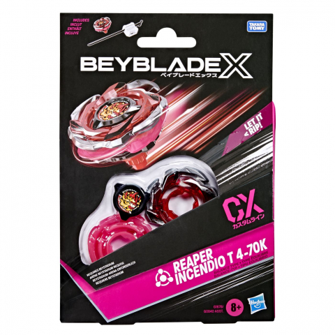 Jocuri si articole copii - BEYBLADE X LET IT RIP SET LANSATOR SI ROATA REAPER INCENDIO T 4-70K