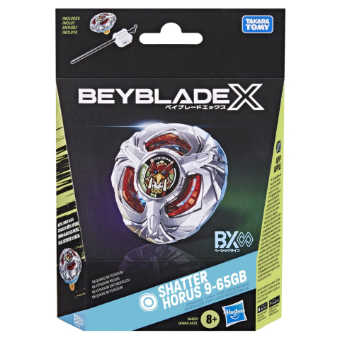 Figurine cu eroi si personaje - BEYBLADE X LET IT RIP SET LANSATOR SI ROATA SHATTER HORUS 9-65GB