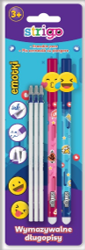 Pixuri cu stergere - Blister Pix cu Cerneală cu Ștergere Model Emoticons + 3 Rezerve