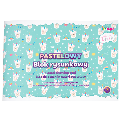 Strigo - Bloc de desen Strigo A4, 14 file, 100g, culori pastel