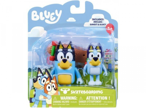 Figurine cu eroi si personaje - BLUEY & BANDIT PESKATEBOARD