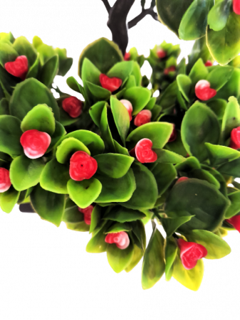 Bonsai decorativ artificial cu flori rosii [1]