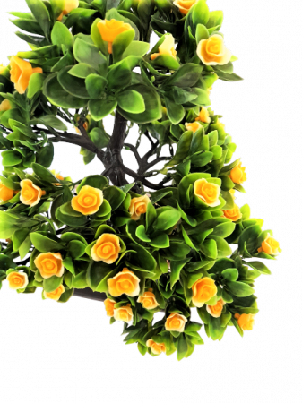 Bonsai decorativ artificial in ghiveci cu flori galbene [2]