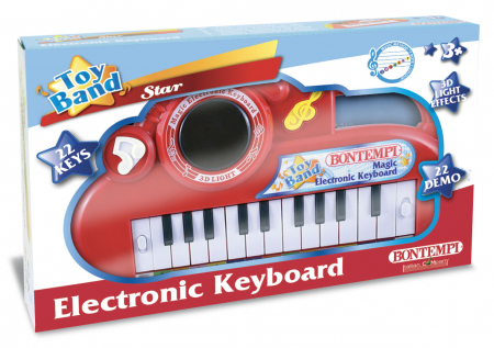 Jucarii muzicale - Bontempi Orgă Electronică Roșie cu Efecte Luminoase 
