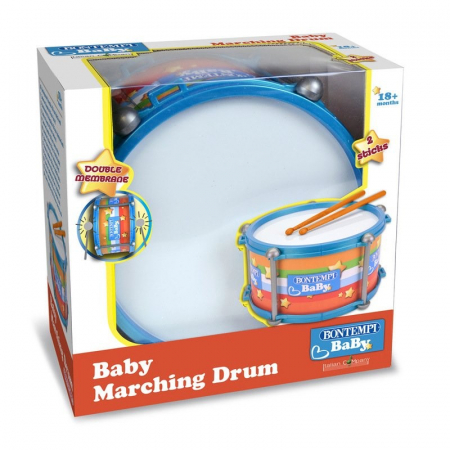 Jucarii muzicale - Bontempi toba de mars din lemn blue baby