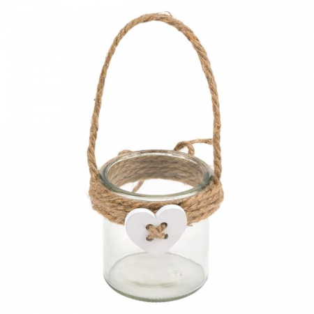 Decoratiuni - Borcan decorativ cu maner din franghie