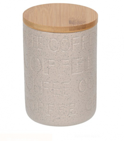Articole Bucatarie - Borcan din ceramica cu capac din Bambus pentru cafea
