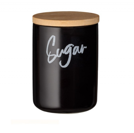 Articole pentru depozitare & organizare - Borcan din ceramica cu capac din Bambus pentru zahar