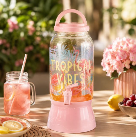 Borcan pentru limonada cu robinet si suport, 3.7 litri, model Tropical Vibes [2]