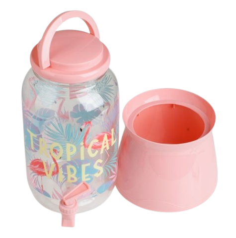 Borcan pentru limonada cu robinet si suport, 3.7 litri, model Tropical Vibes [1]