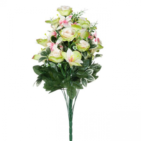 Decoratiuni - Buchet decorativ artificial cu flori mici roz si albe
