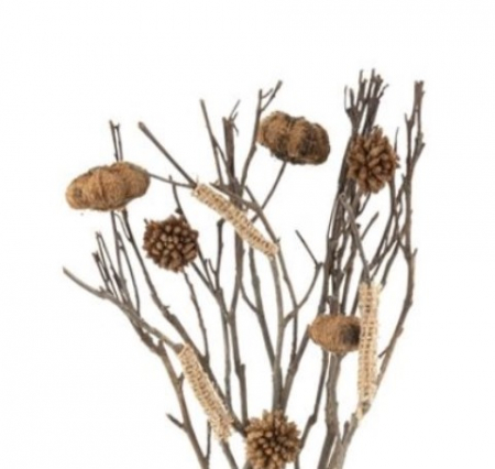 Buchet flori uscate decorative artificiale in vaza tip sticla [4]