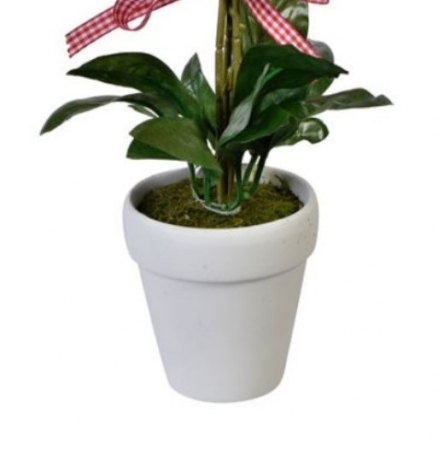 Bujor roz decorativ artificial in ghiveci  [2]