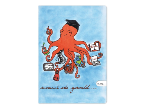Caiete - Caiet A5 dictando, ilustratie Caracatița MIRCMAG,48 file, 80g