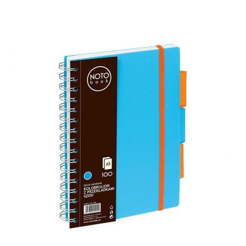 Papetarie & Birotica - Caiet cu spira A5,100 file, matematica, colturi rotunjite, coperta plastic, albastra