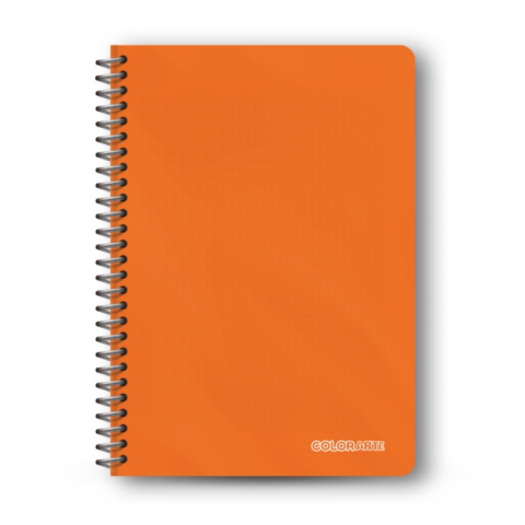 Caiet cu spirala A4, 80 file, matematica, colturi rotunjite, coperta plastic 350 microni, 70g/mp,diverse culori [2]