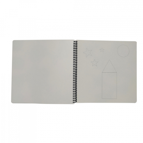 Caiet cu spirala cu 6 planse reutilizabile,model Sa invatam elementele grafice, 23x23 cm [2]