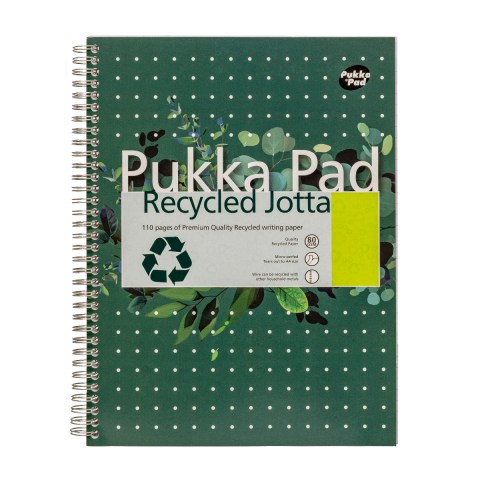 Papetarie & Birotica - Caiet cu Spirală Pukka Pad Jotta Recycled A4, 110 Pagini Dictando, 4 Perforații